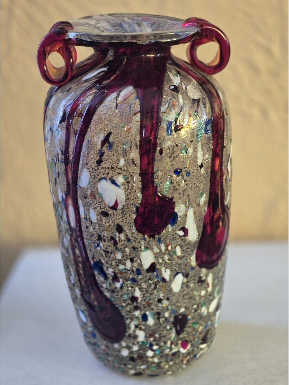 Hand Blown Murano Heavy Millefiori Body 10.75" Tall 20th Cen. Italian B#25
